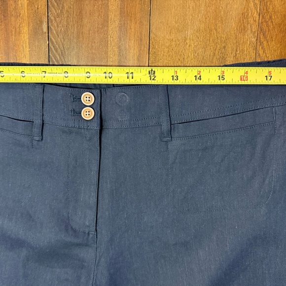 J.Jill Navy Blue Wide-Leg Capri Cropped Pants Flowy Linen Blend XLP (16-18) NWT - Picture 3 of 6
